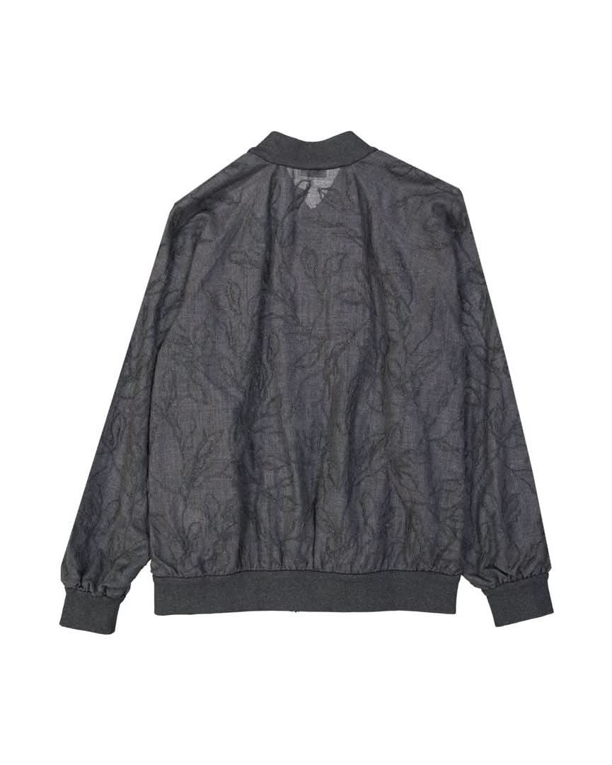 Brunello Cucinelli Gray Wool Virgin Bomber Coats & Jackets