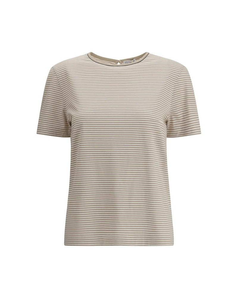 Brunello Cucinelli Jersey Striped T-shirt Glam Steals