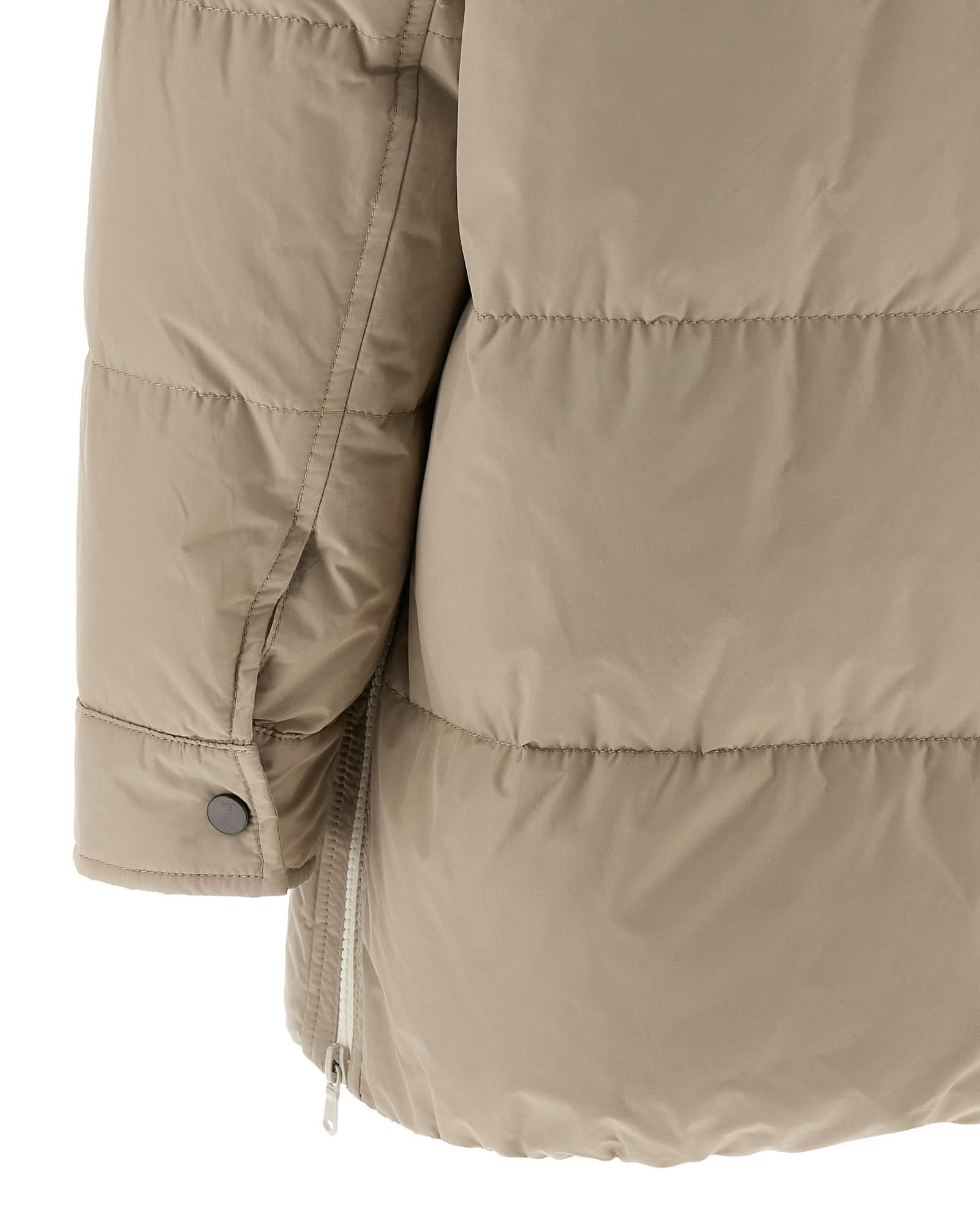 Brunello Cucinelli Knitted Neck Down Jacket Glam Steals