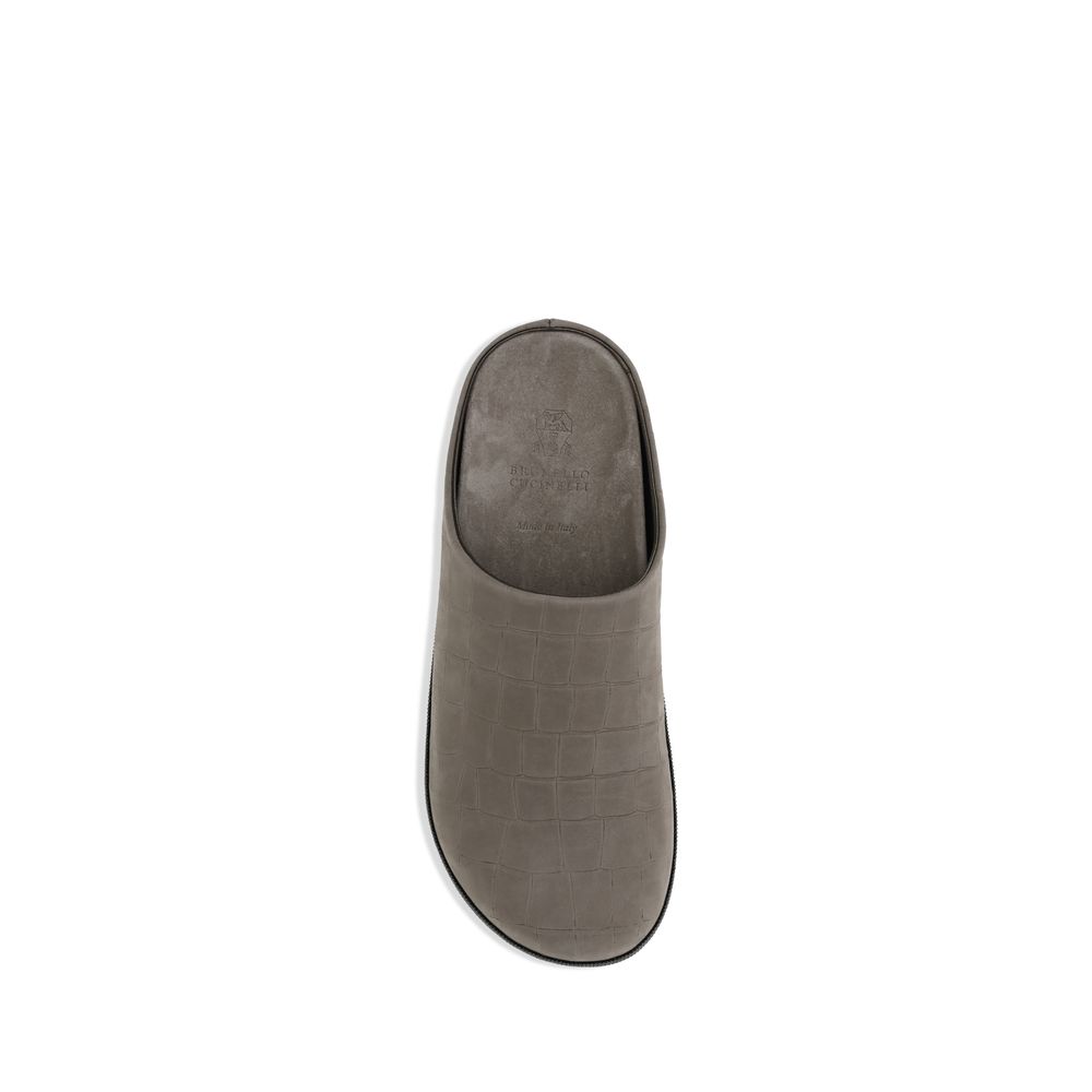 Brunello Cucinelli Leather Sabots Glam Steals