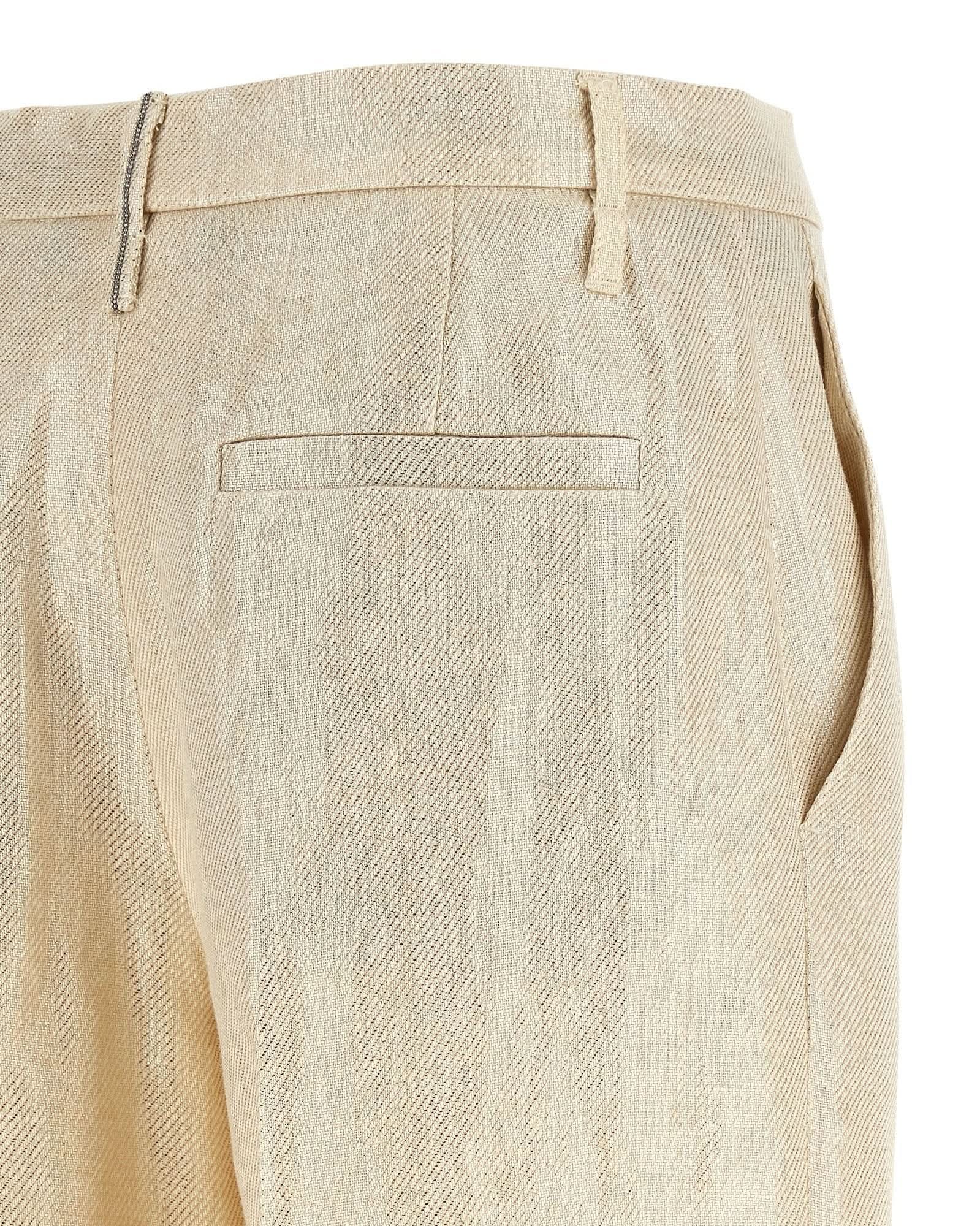 Brunello Cucinelli Linen Lamé Pant Glam Steals