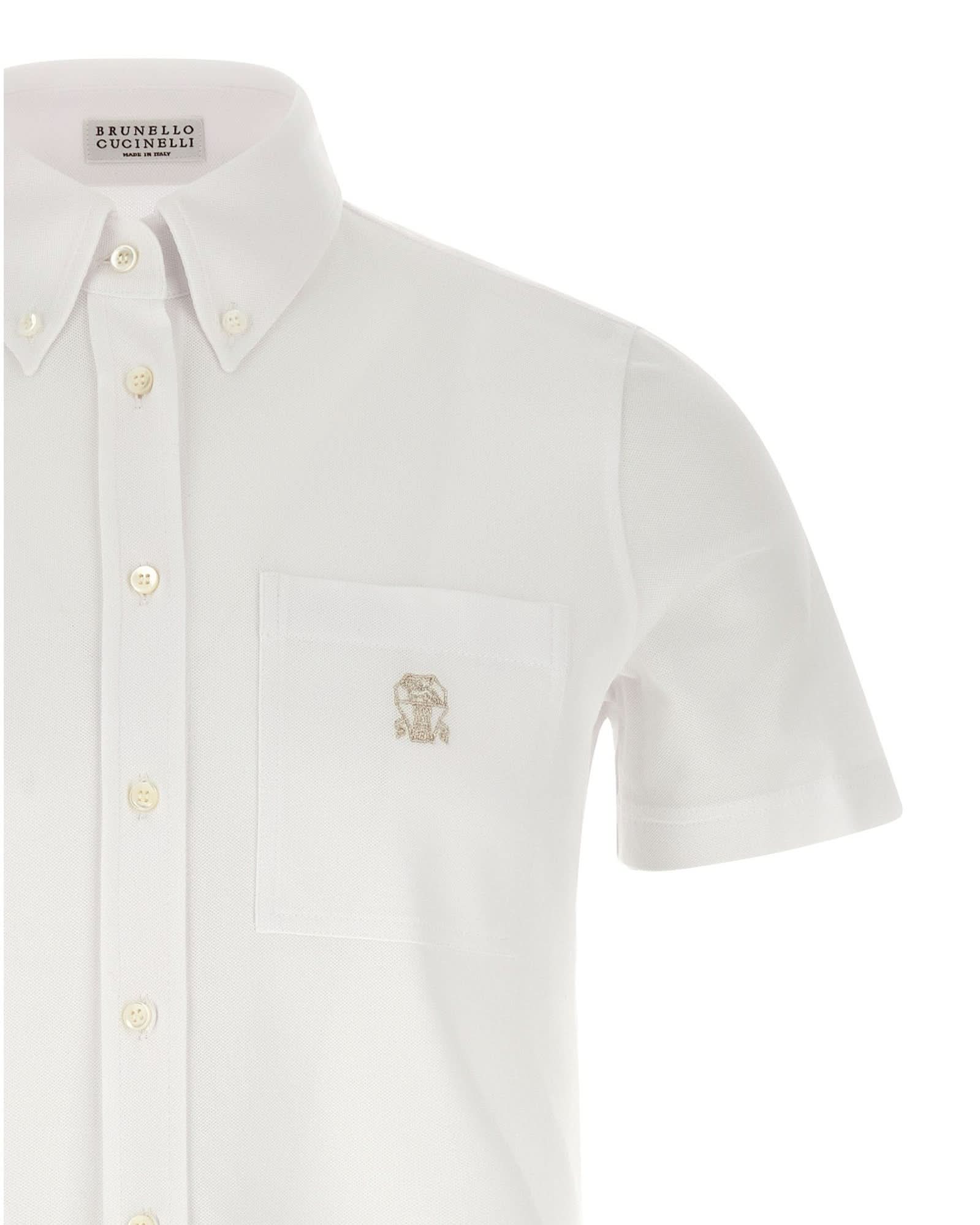 Brunello Cucinelli Logo Embroidery Shirt Glam Steals