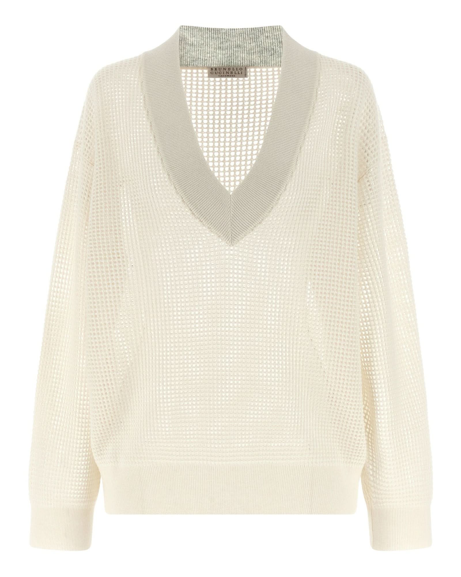Brunello Cucinelli Mesh Net Sweater Glam Steals