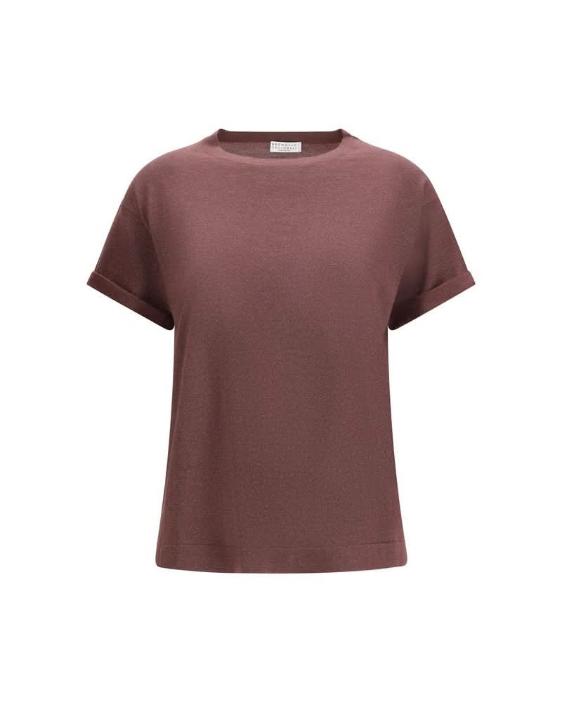 Brunello Cucinelli Nylon Bordeaux T-shirt
