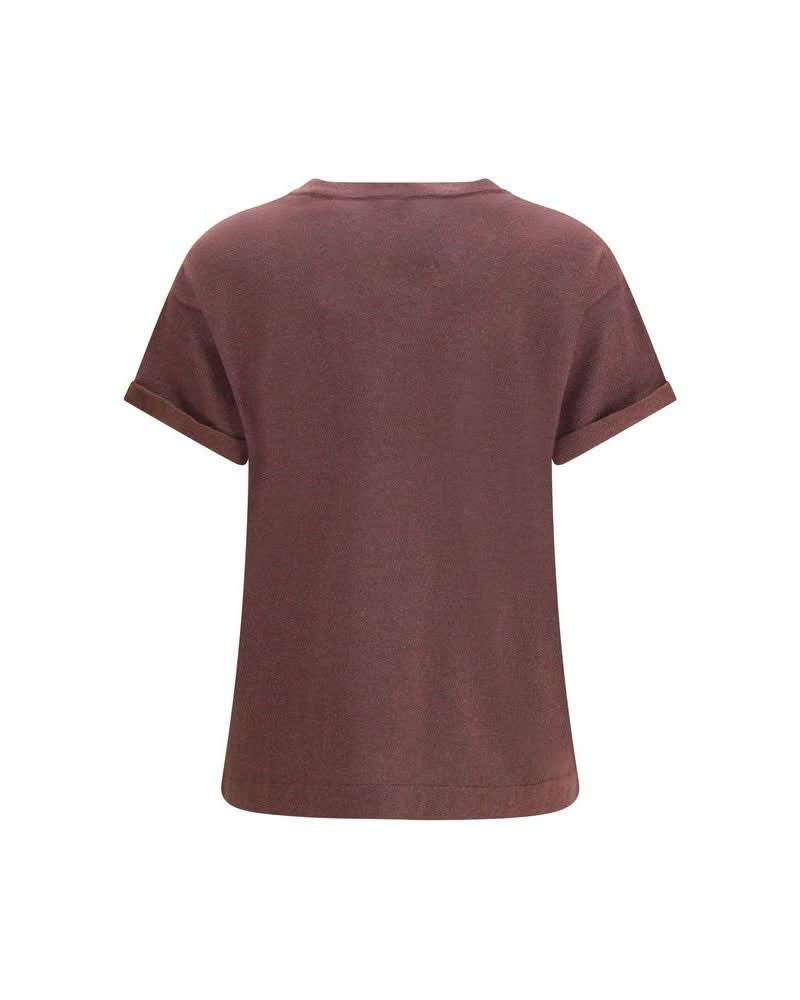 Brunello Cucinelli Nylon Bordeaux T-shirt