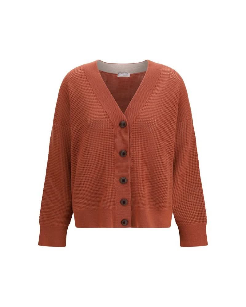 Brunello Cucinelli Orange Cashmere Cardigan Glam Steals
