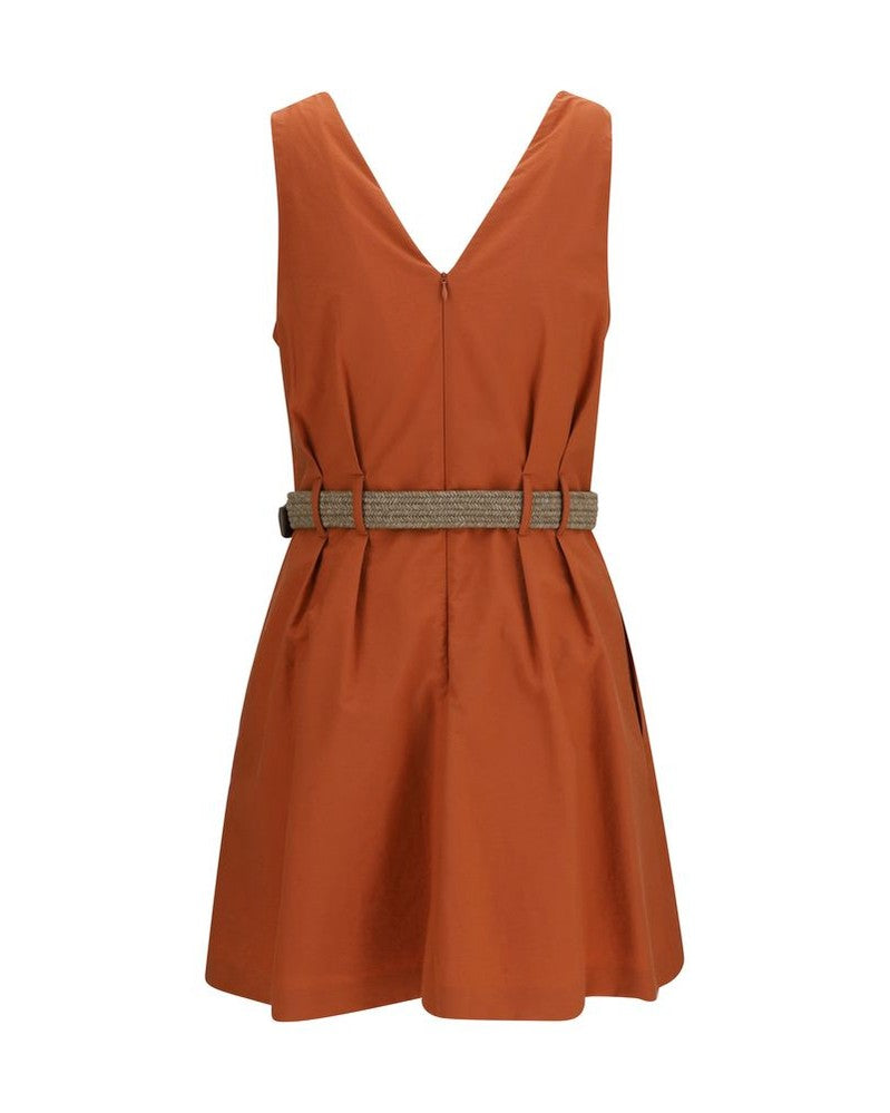 Brunello Cucinelli Orange Cotton Casual Dress Glam Steals