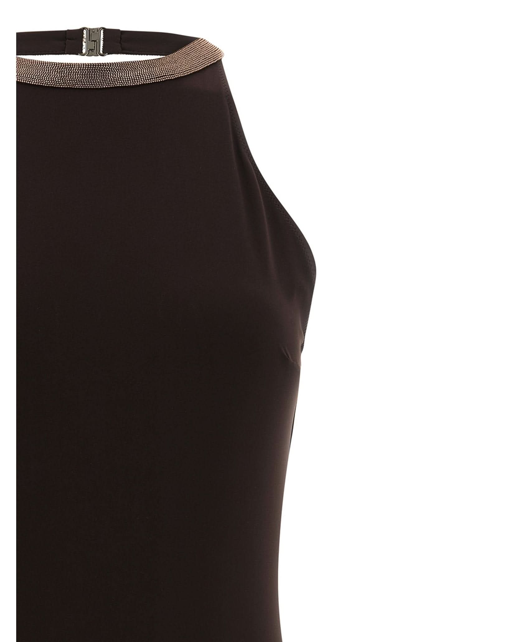 Brunello Cucinelli Precious Collar One Piece Swimsuit Glam Steals