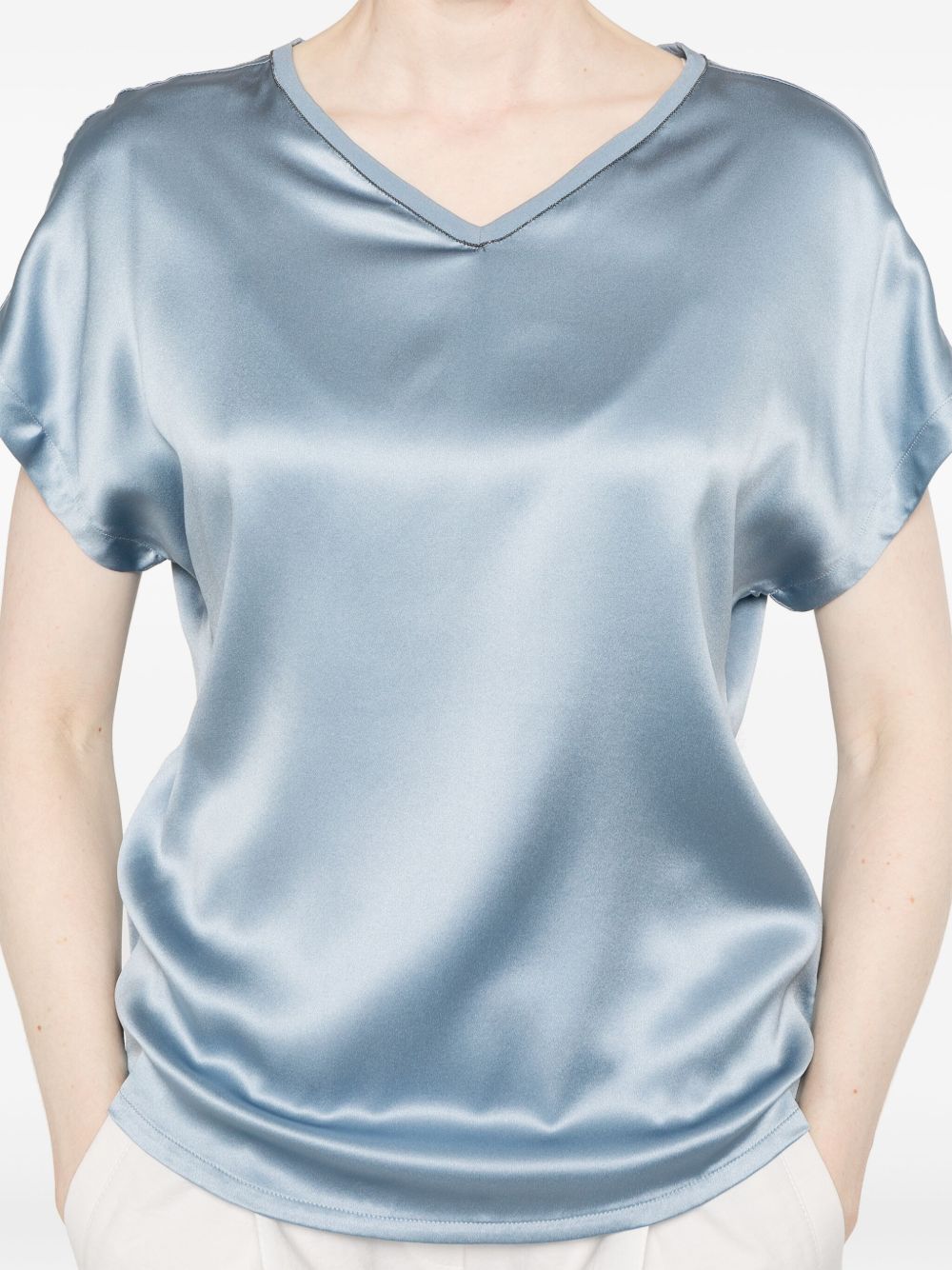 Brunello Cucinelli Satin Blouse Glam Steals