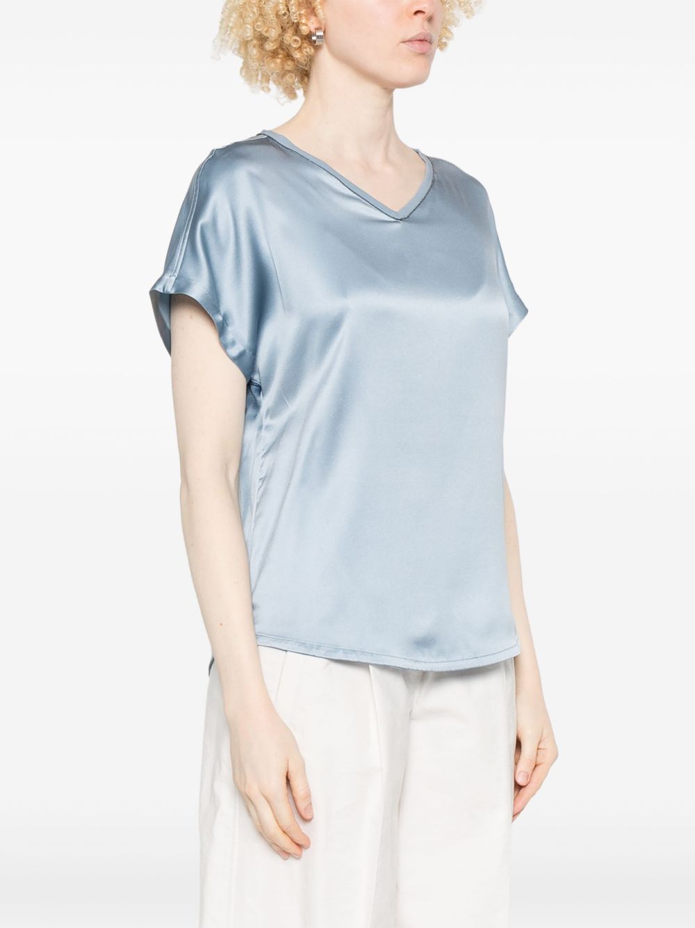 Brunello Cucinelli Satin Blouse Glam Steals