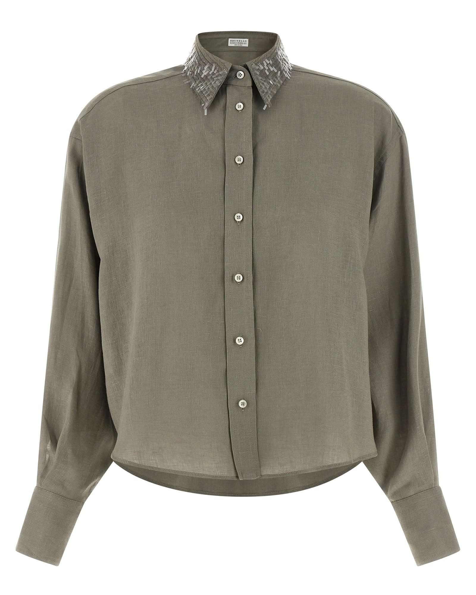 Brunello Cucinelli Sequin Collar Shirt Glam Steals