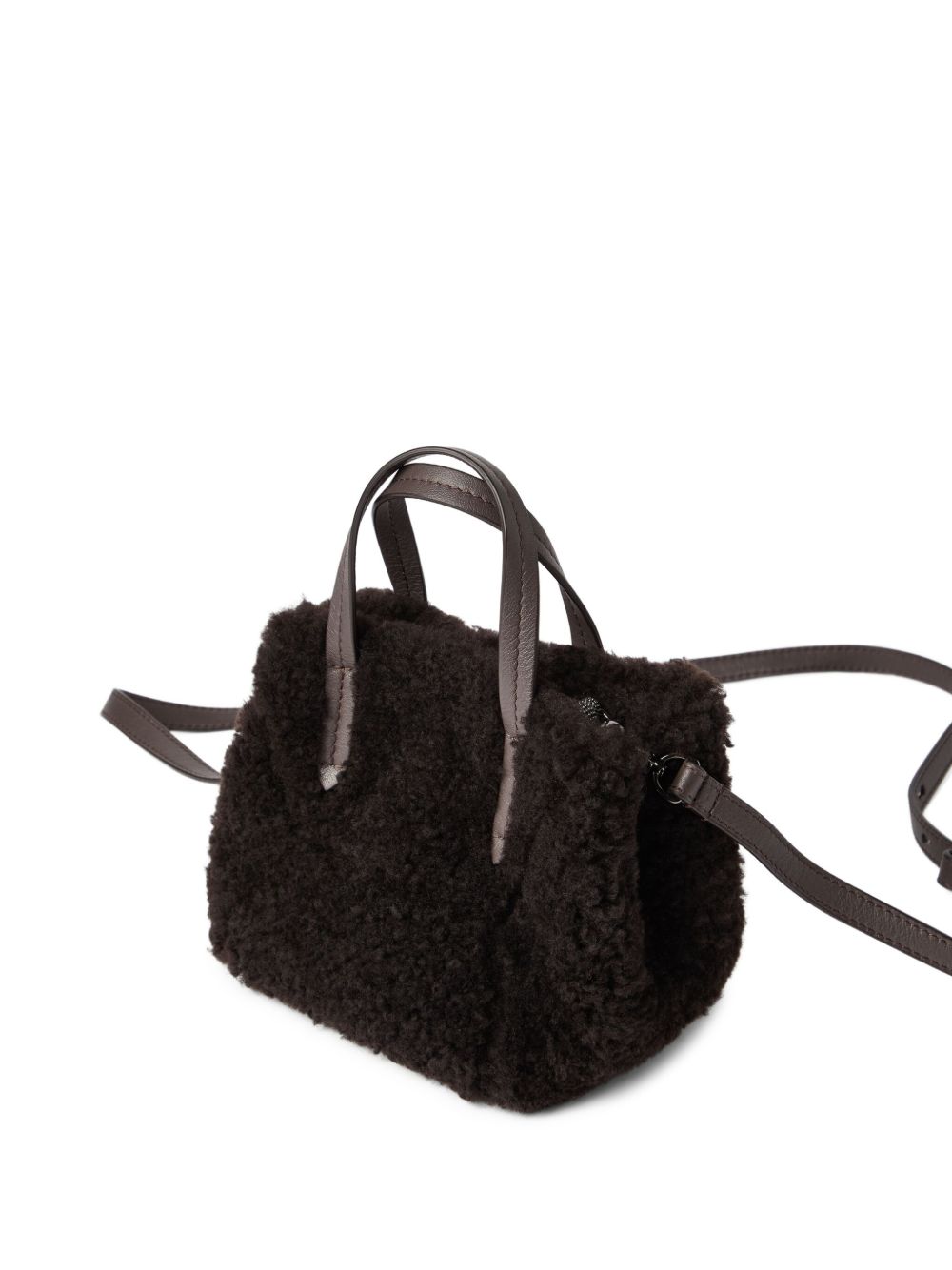 Brunello Cucinelli Shearling Bc Duo Mini Bag in Curly with Monili Glam Steals