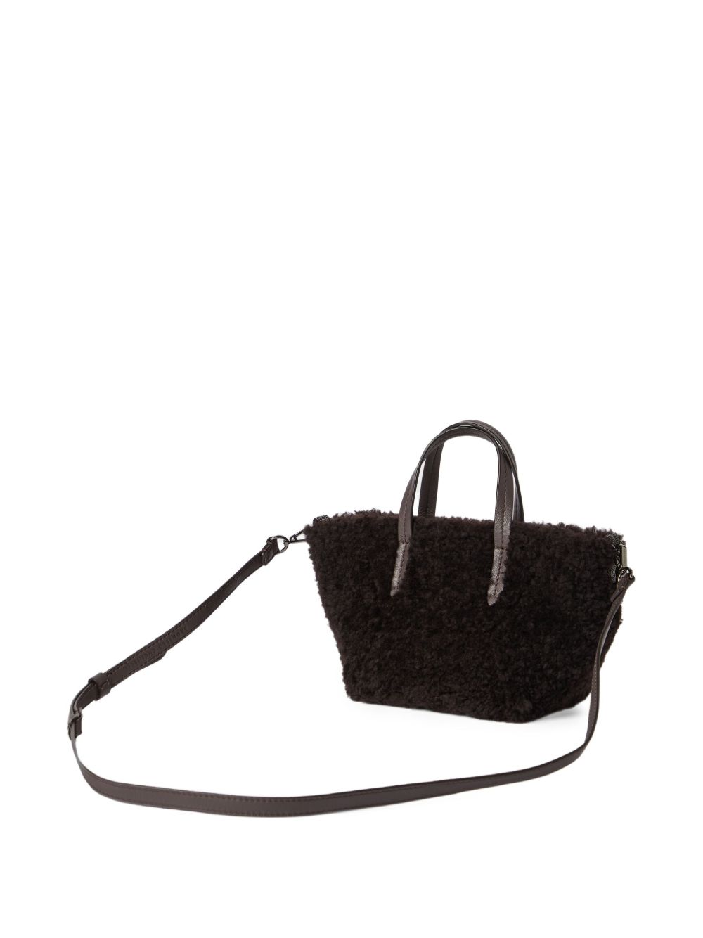 Brunello Cucinelli Shearling Bc Duo Mini Bag in Curly with Monili Glam Steals