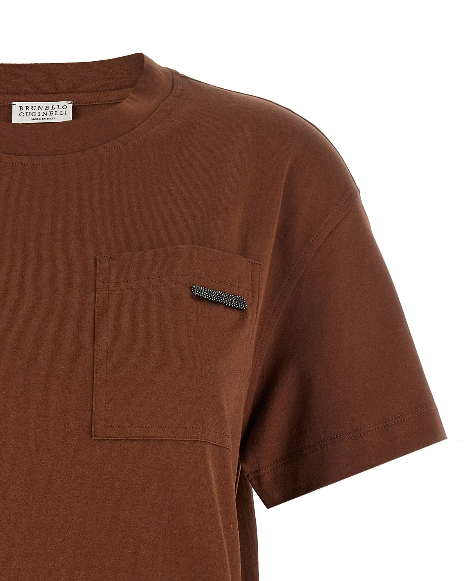 Brunello Cucinelli Shiny Tab T-shirt Glam Steals