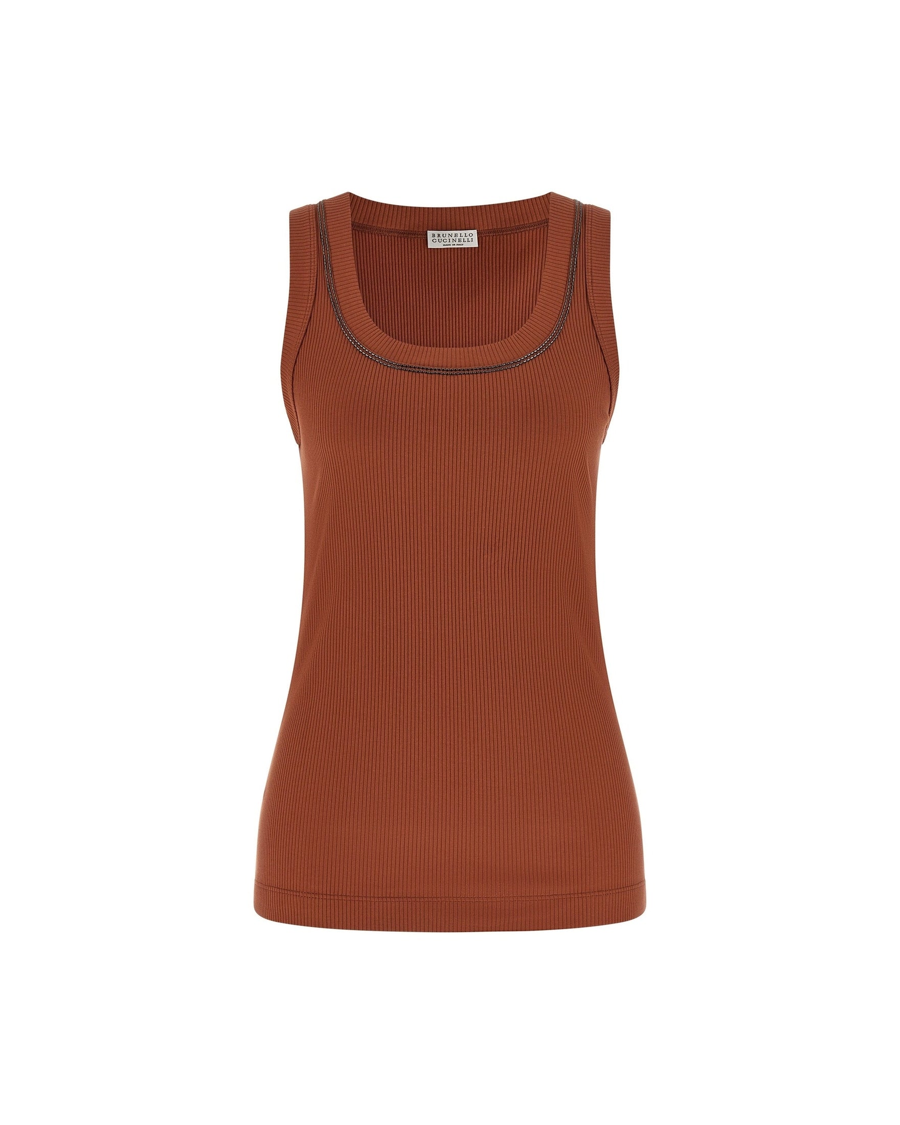 Brunello Cucinelli Shiny Trim Top Topwear