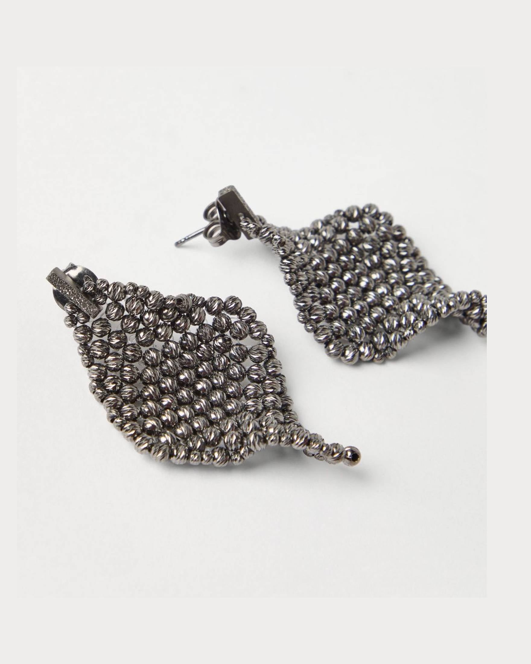 Brunello Cucinelli Silver Sculptured Earrings Glam Steals
