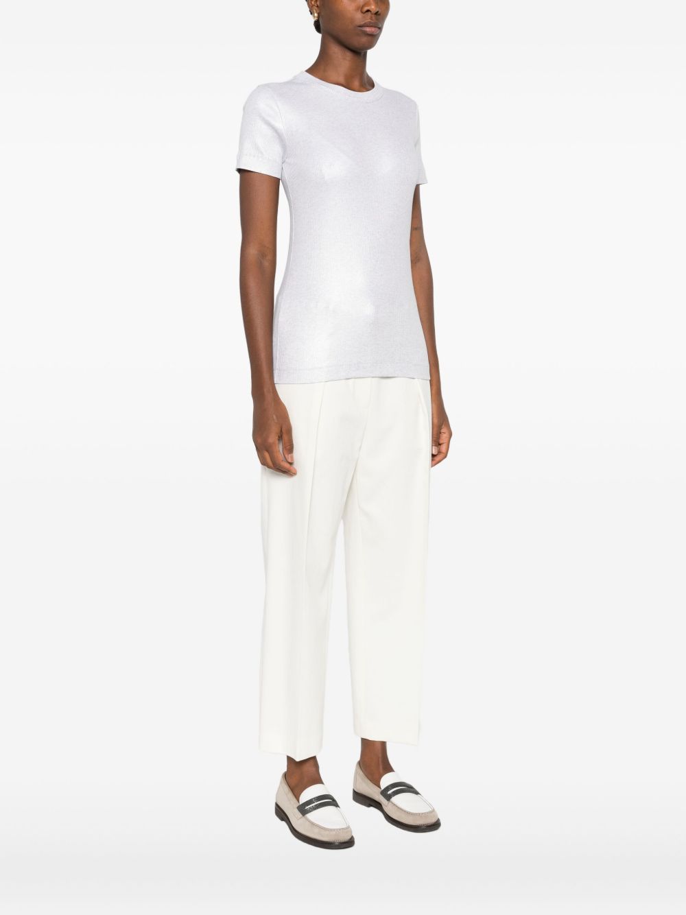 Brunello Cucinelli Silver T-shirt Glam Steals
