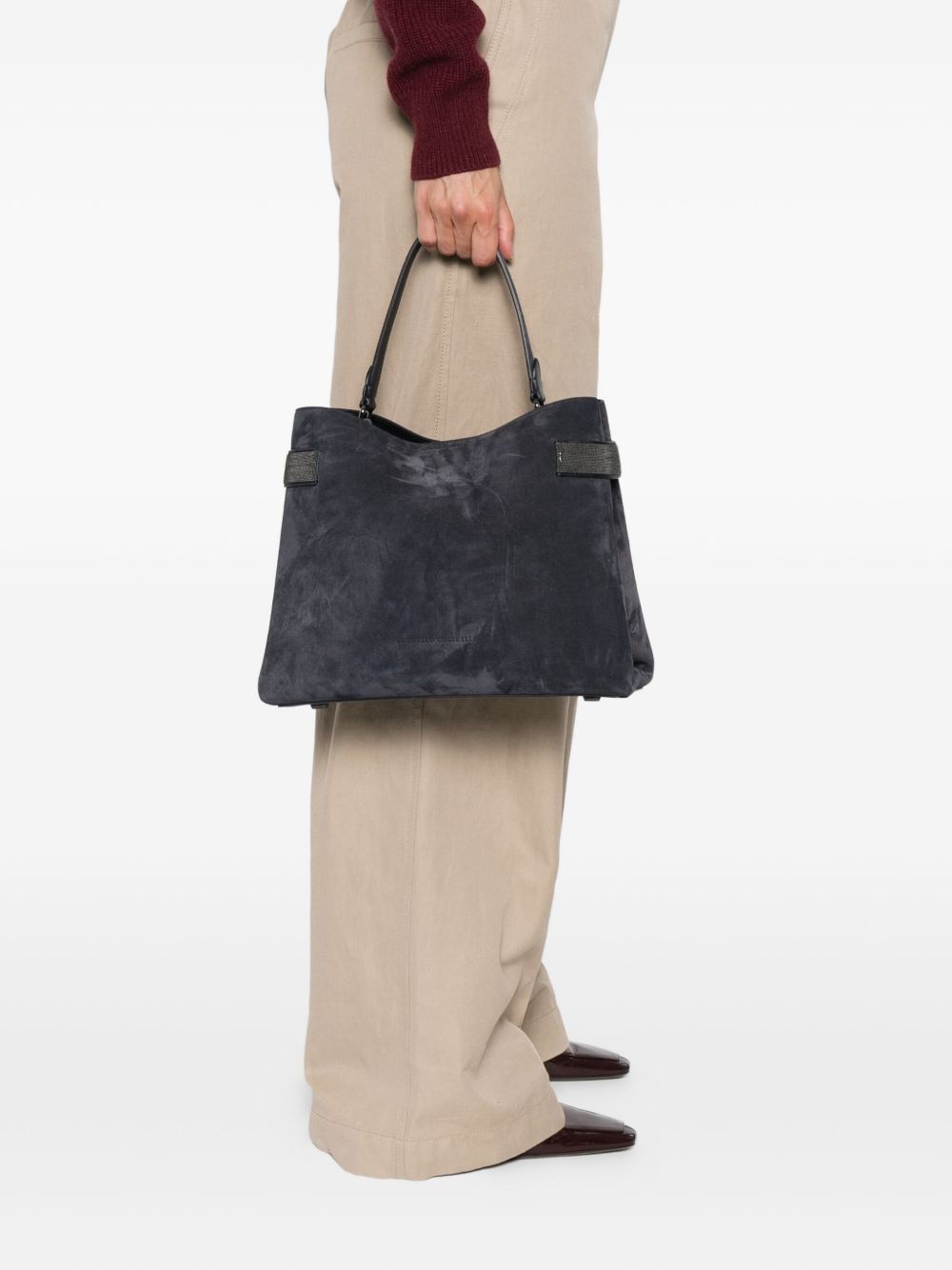 Brunello Cucinelli Suede Leather Handbag Glam Steals