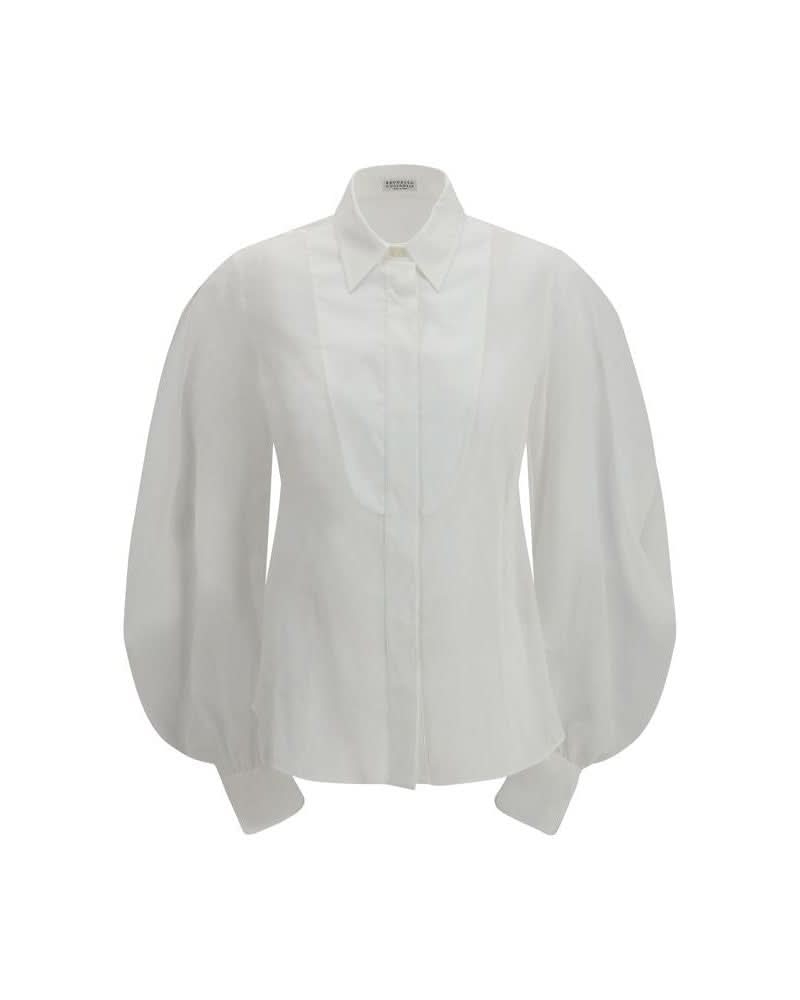 Brunello Cucinelli White Cotton Blouse Glam Steals