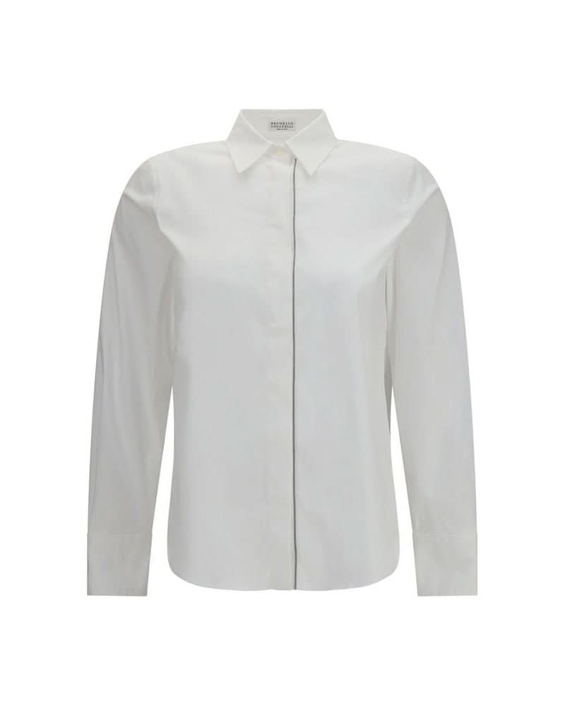 Brunello Cucinelli White Cotton Dress Shirt Glam Steals