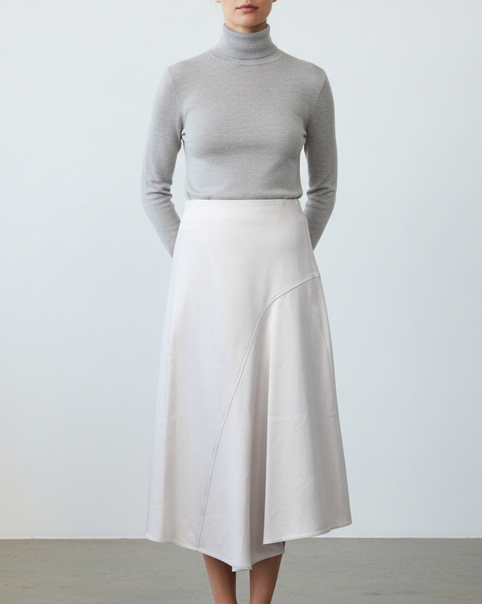 Brunello Cucinelli White Cotton Midi Skirt Glam Steals