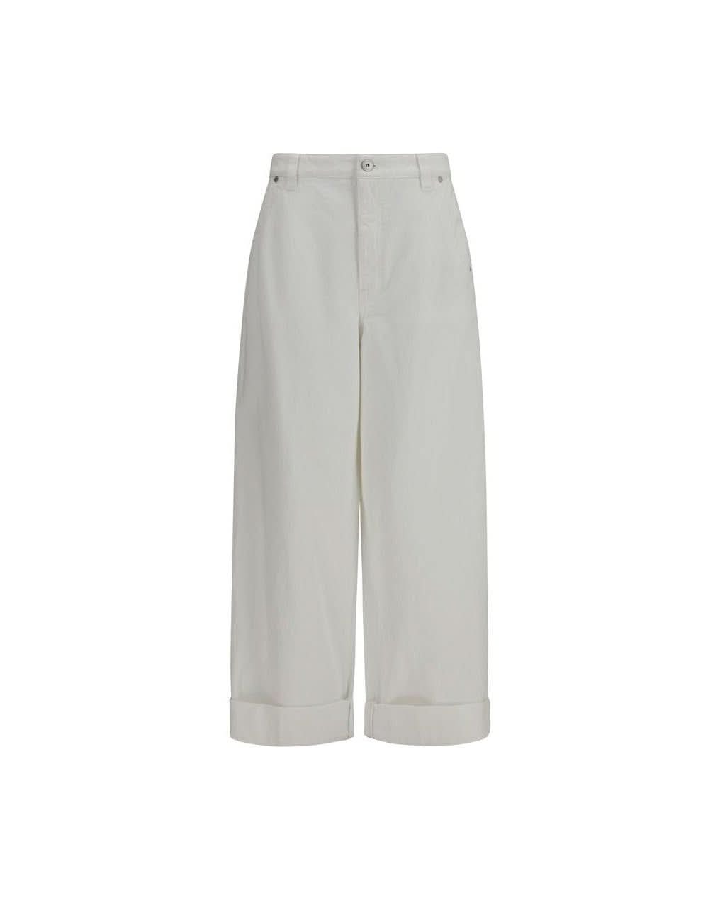 Brunello Cucinelli White Cotton Pant Glam Steals