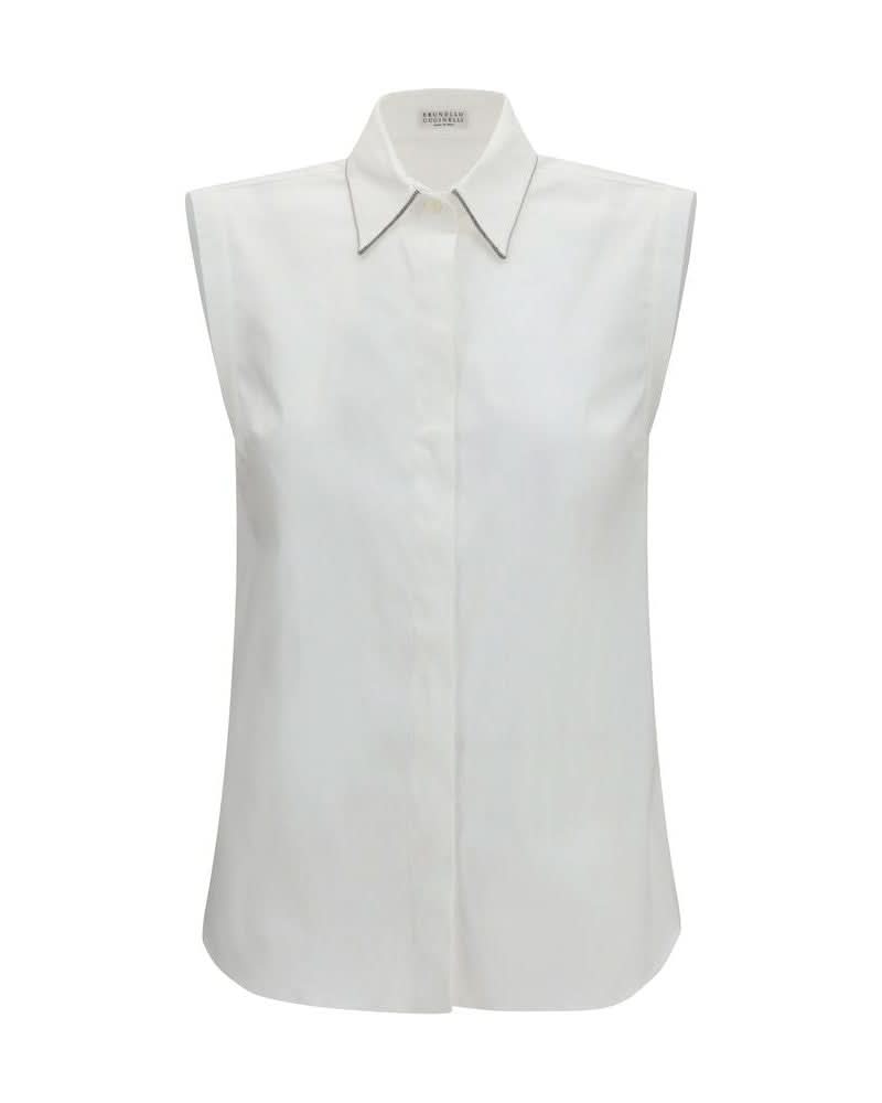 Brunello Cucinelli White Cotton Shirt Glam Steals