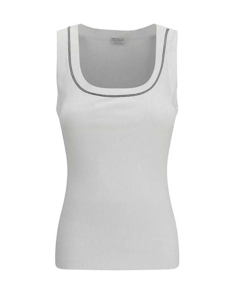 Brunello Cucinelli White Cotton Top Glam Steals