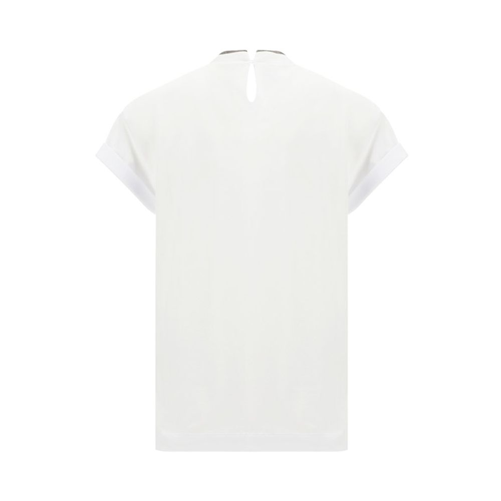 Brunello Cucinelli White Elastane T-Shirt Glam Steals
