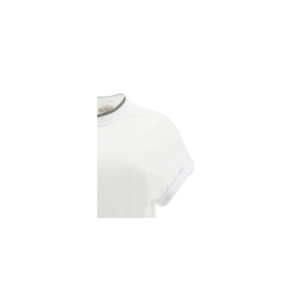 Brunello Cucinelli White Elastane T-shirt Glam Steals