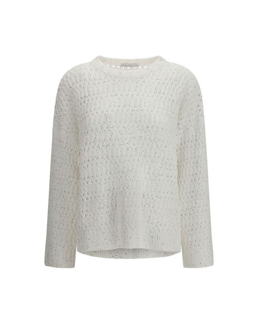 Brunello Cucinelli White Silk Sweatshirt