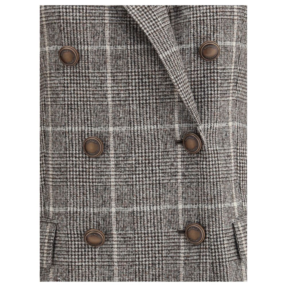 Brunello Cucinelli Wool Alpaca and Prince De Galles Blazer Glam Steals