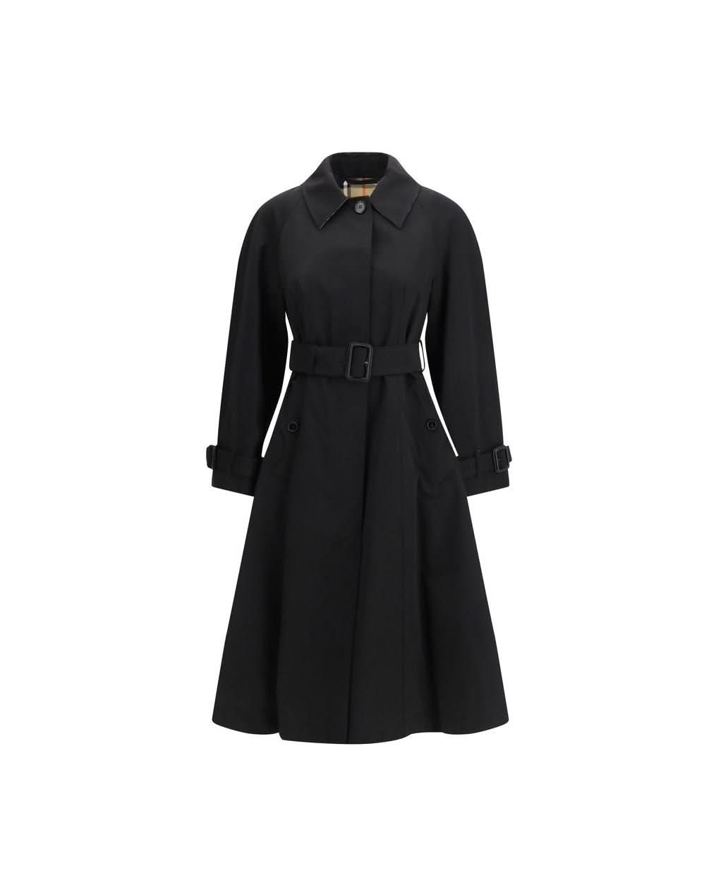 Burberry Black Cotton Trench Coat