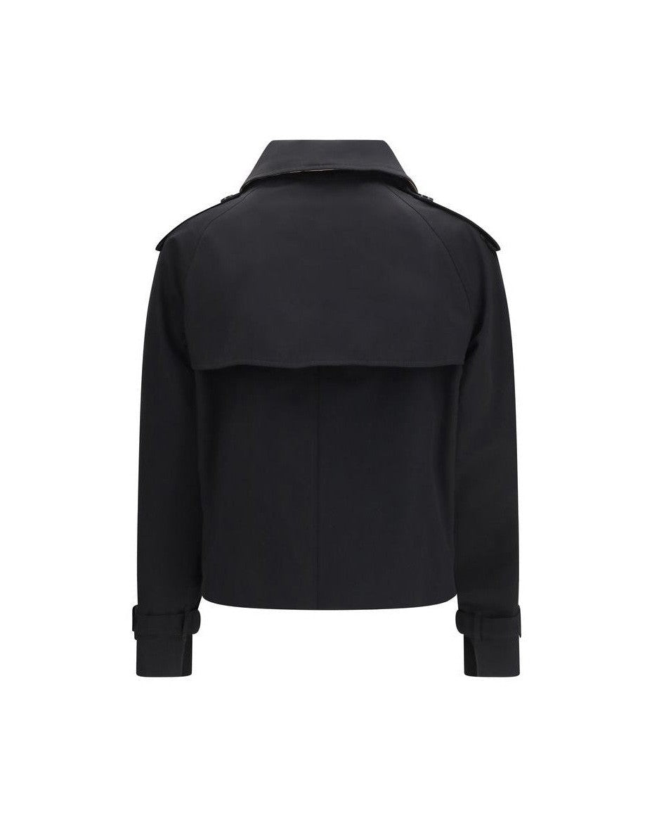 Burberry Black Cotton Trench Jacket Glam Steals