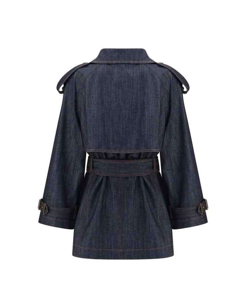 Burberry Blue Cotton Coat Glam Steals