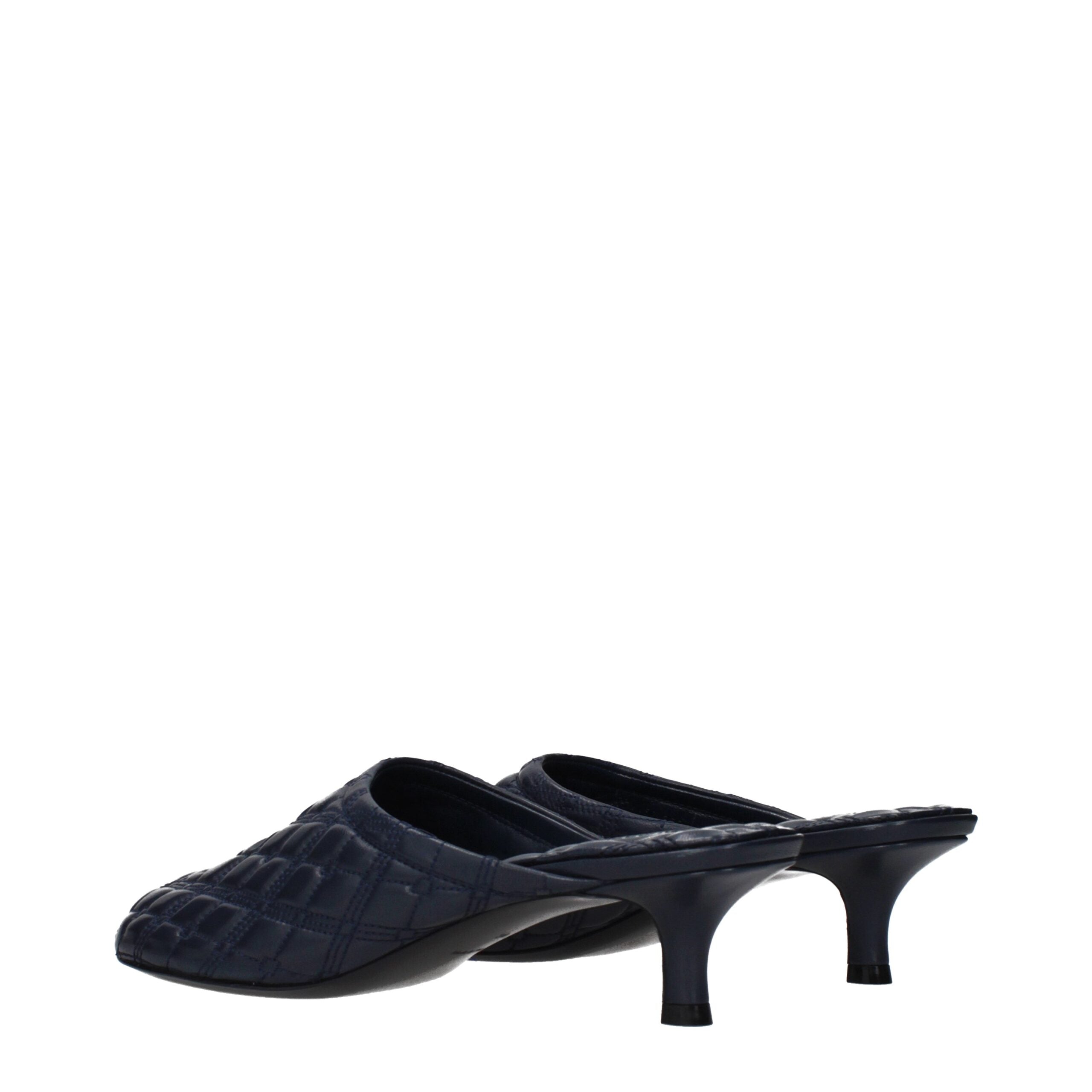 Burberry Blue Leather Slippers Glam Steals