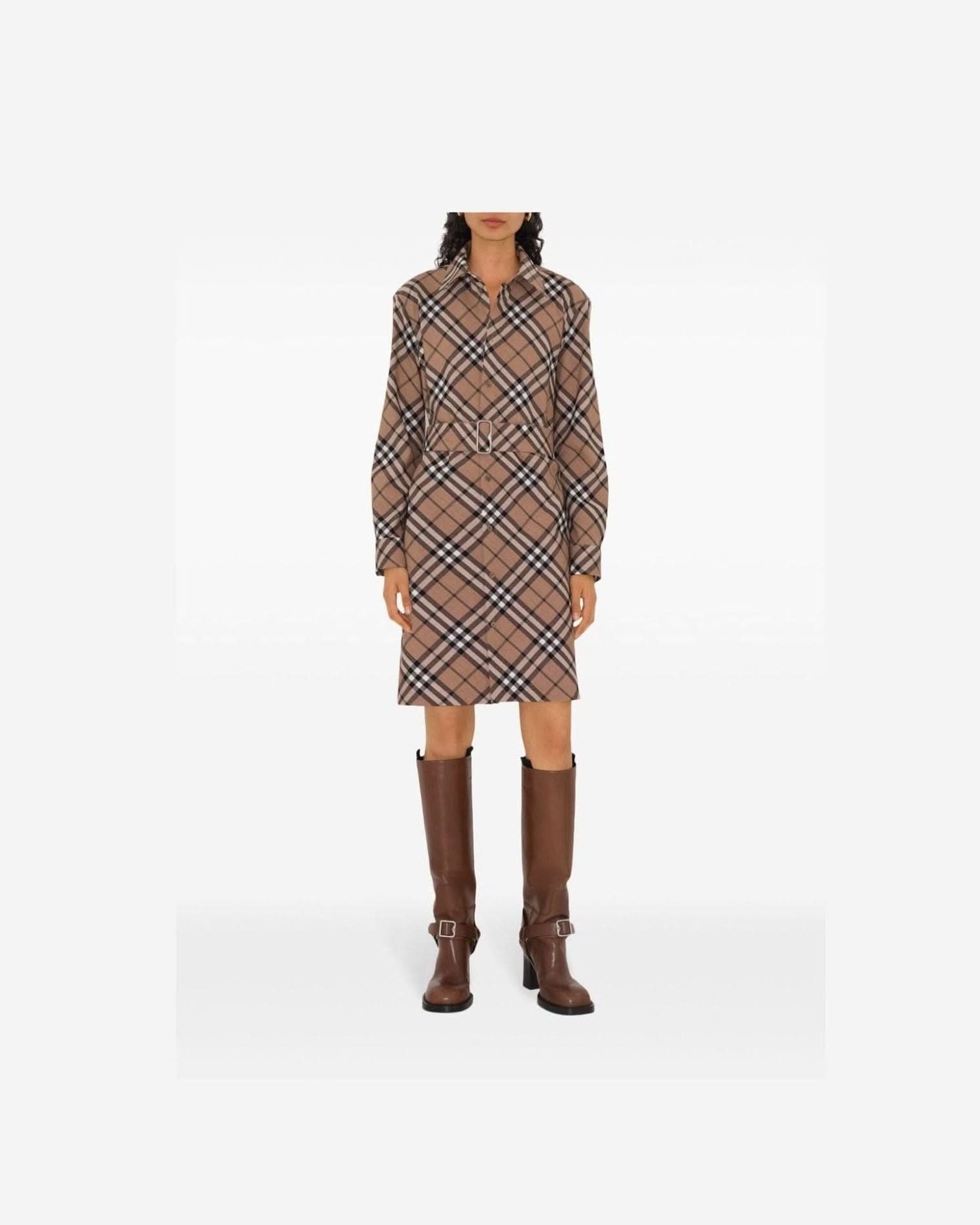 Burberry Checked Shirt Dress Dresses