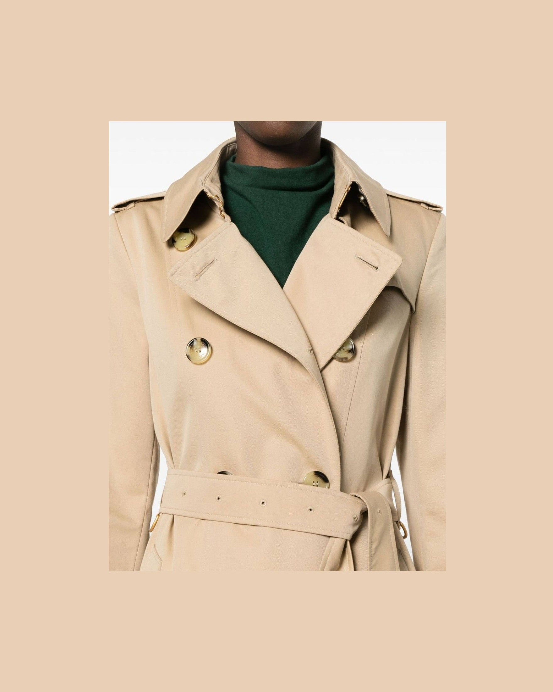 Burberry Cotton Double Breasted Trench Coat Glam Steals