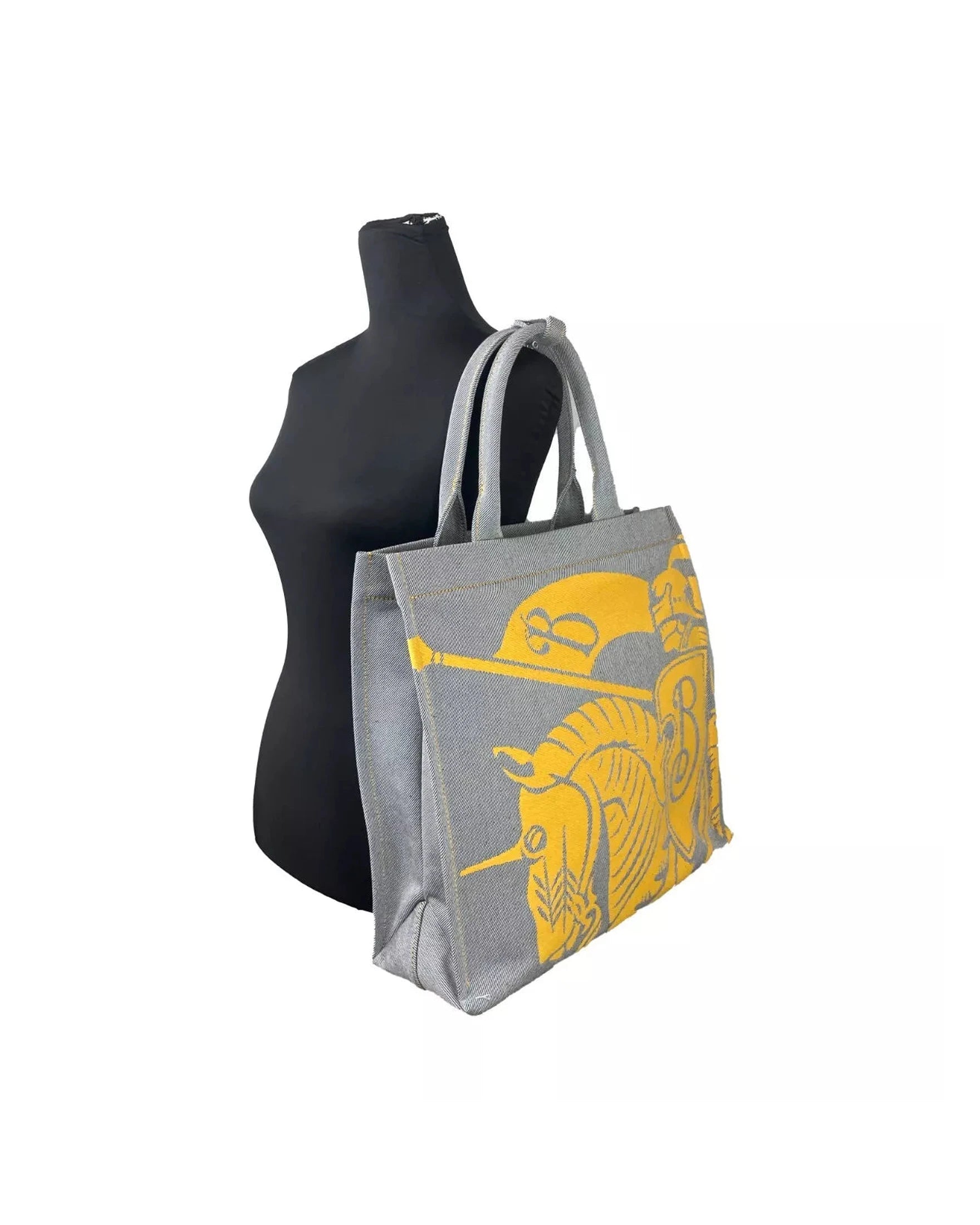 Burberry Ekd Canvas Tote Bag With Coin Pouch Grey Sunflower Glam Steals