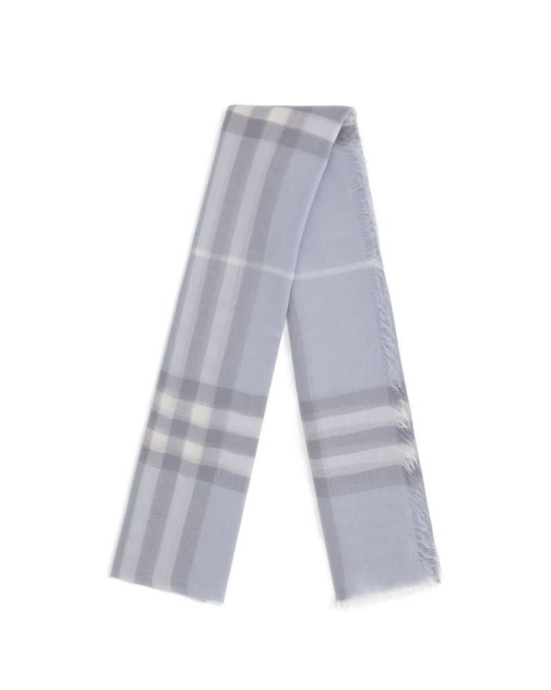 Burberry Light Blue Wool Scarf Scarves & Shawls