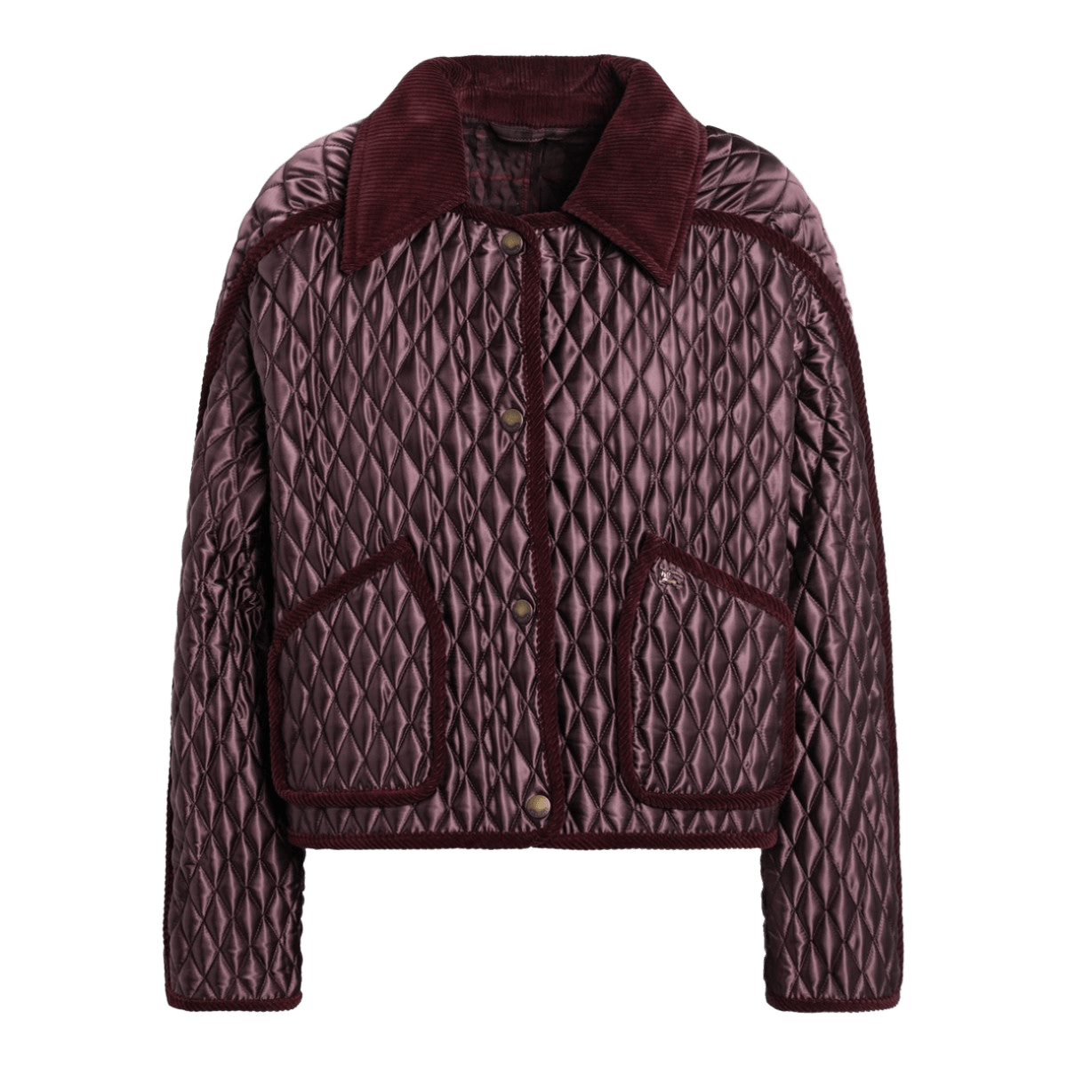 Burberry Nylon Mahogany Floriston Cropped Quilted Jacket Glam Steals