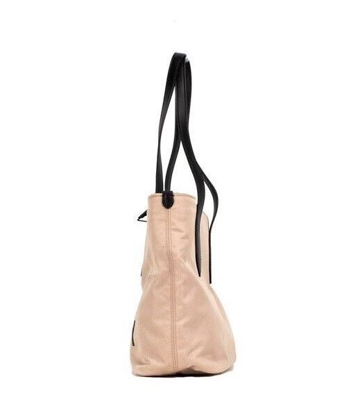 Burberry Small Rose Logo Branded Econyl Nylon Tote Shoulder Handbag Beige Purse Glam Steals
