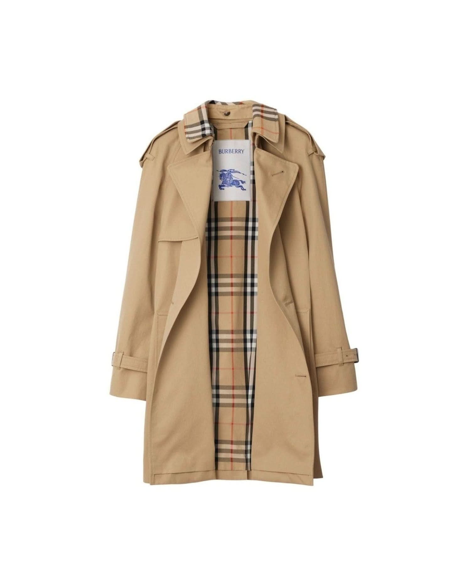 Burberry Trench Coat With Vintage Check Motif Trench Coats