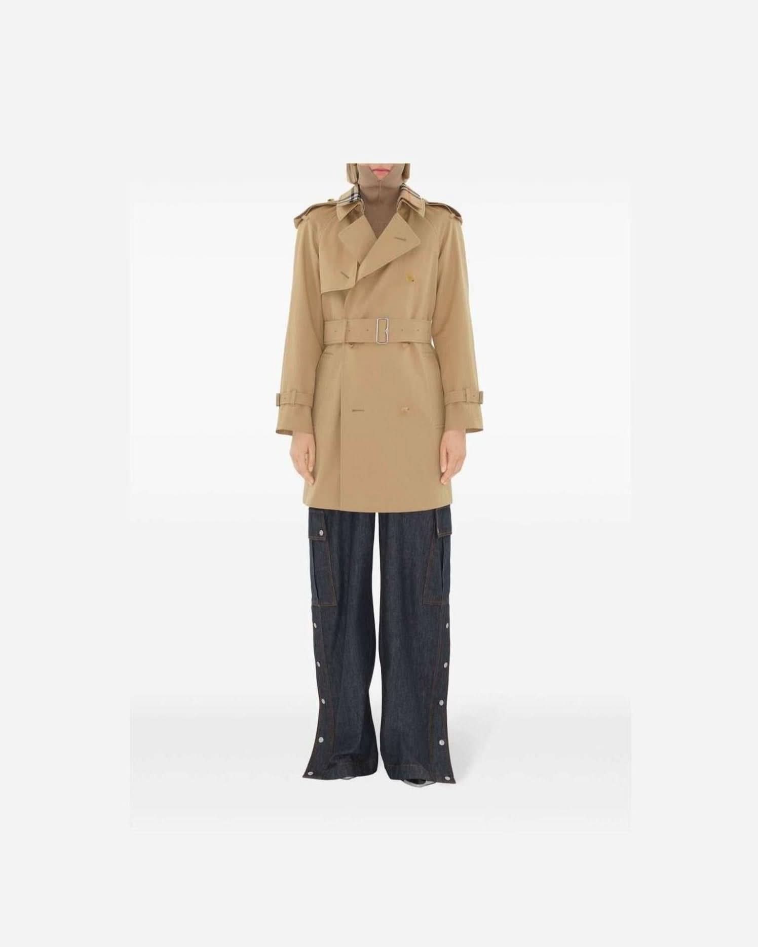 Burberry Trench Coat With Vintage Check Motif Trench Coats