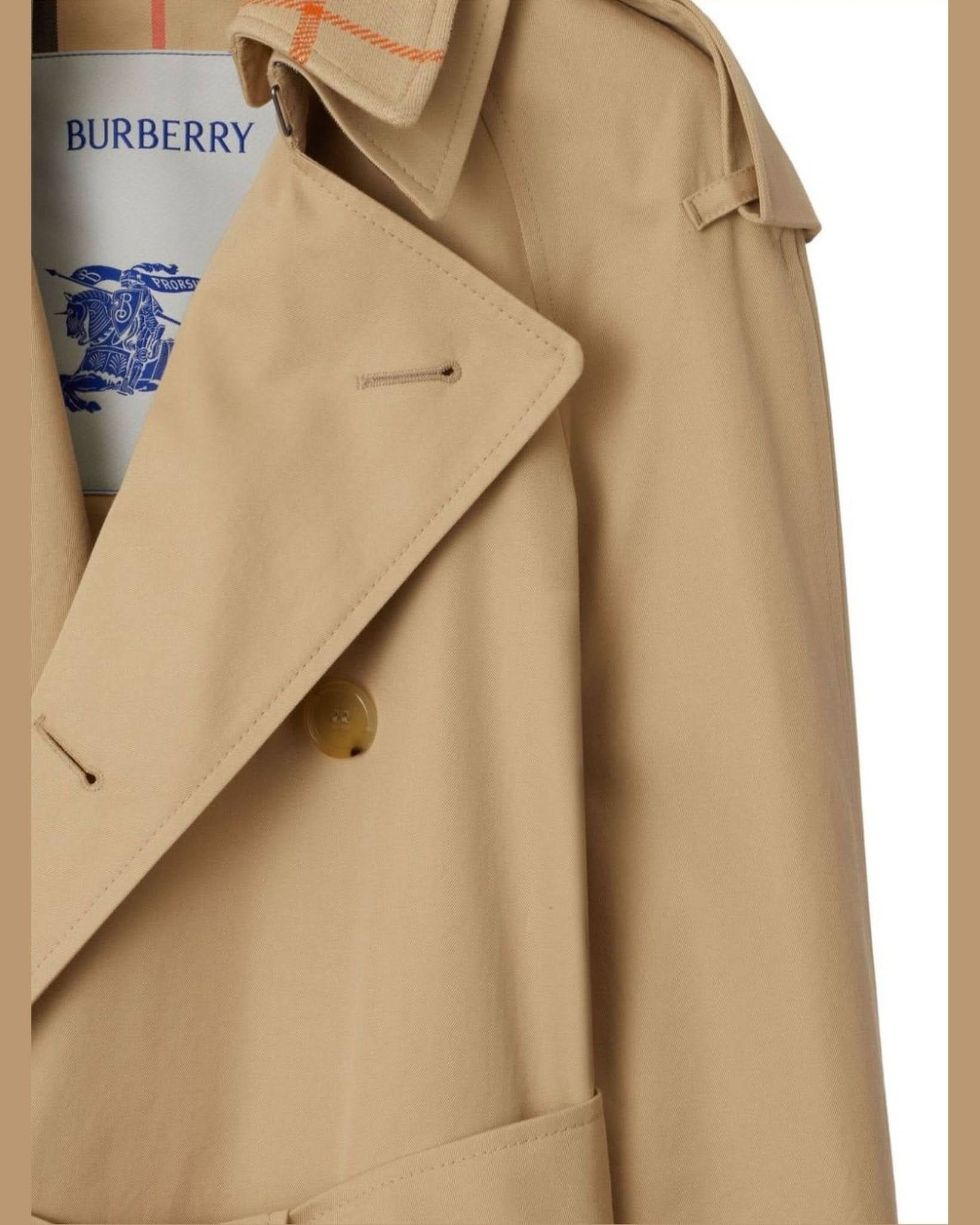 Burberry Trench Coat With Vintage Check Motif Trench Coats