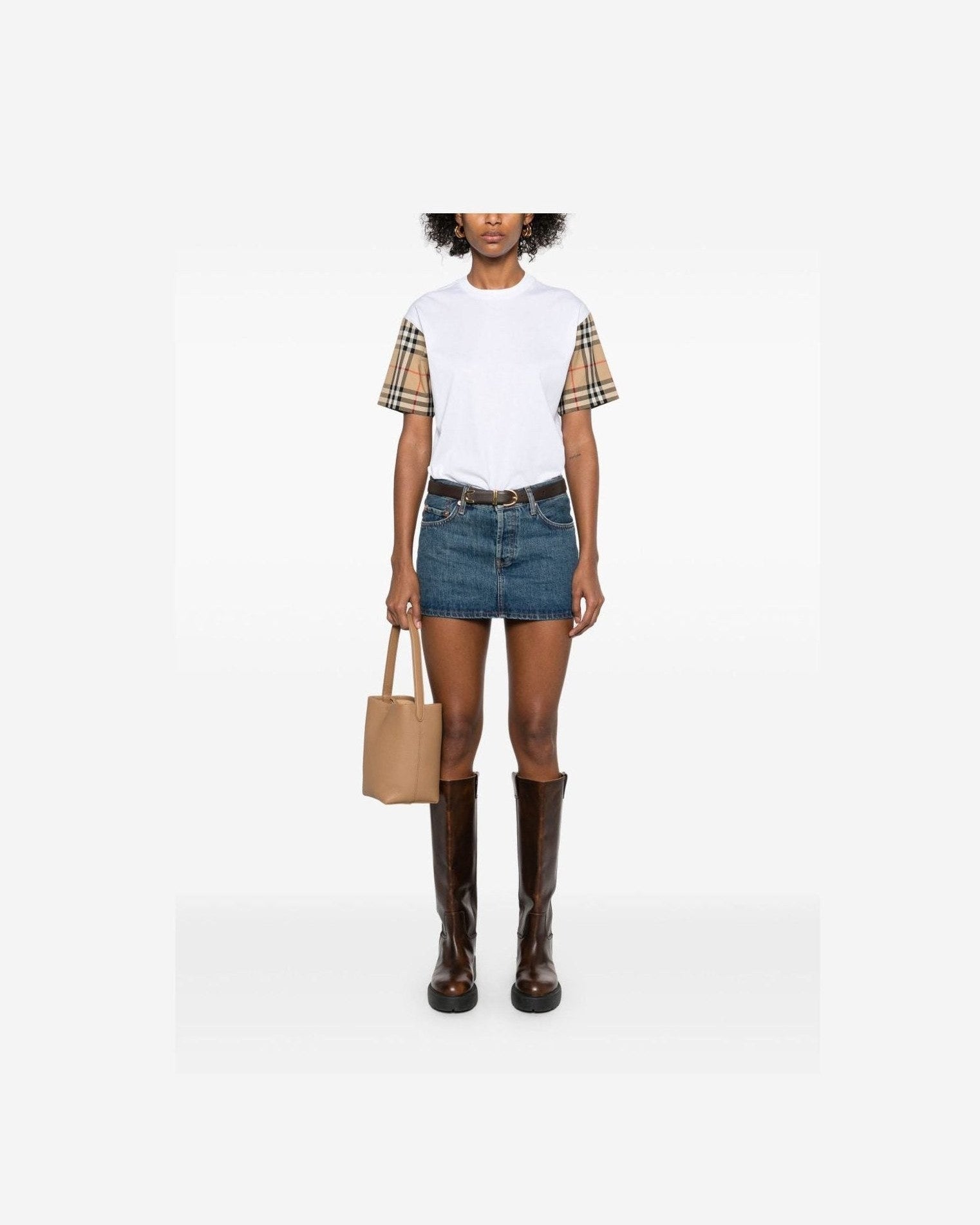 Burberry Vintage Check Sleeve T-shirt Glam Steals
