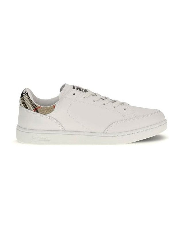 Burberry White Calf Leather Bos Taurus Low Top Sneakers Glam Steals