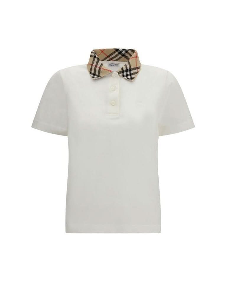 Burberry White Cotton Polo Shirt