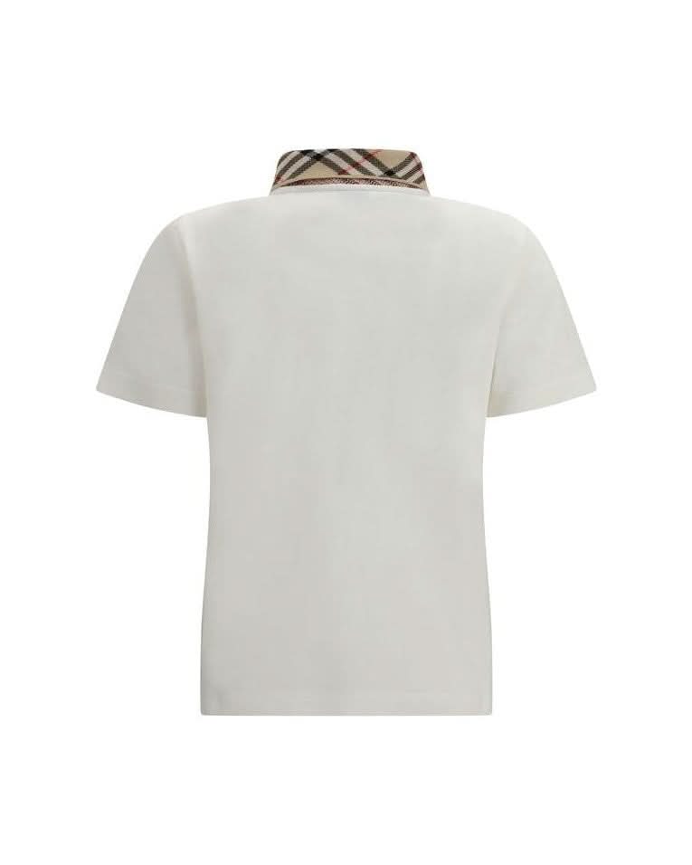 Burberry White Cotton Polo Shirt