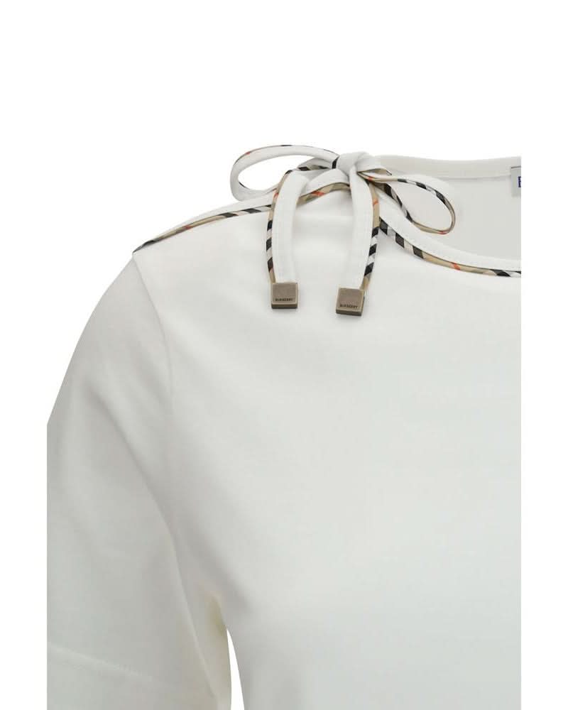 Burberry White Cotton T-shirt Glam Steals